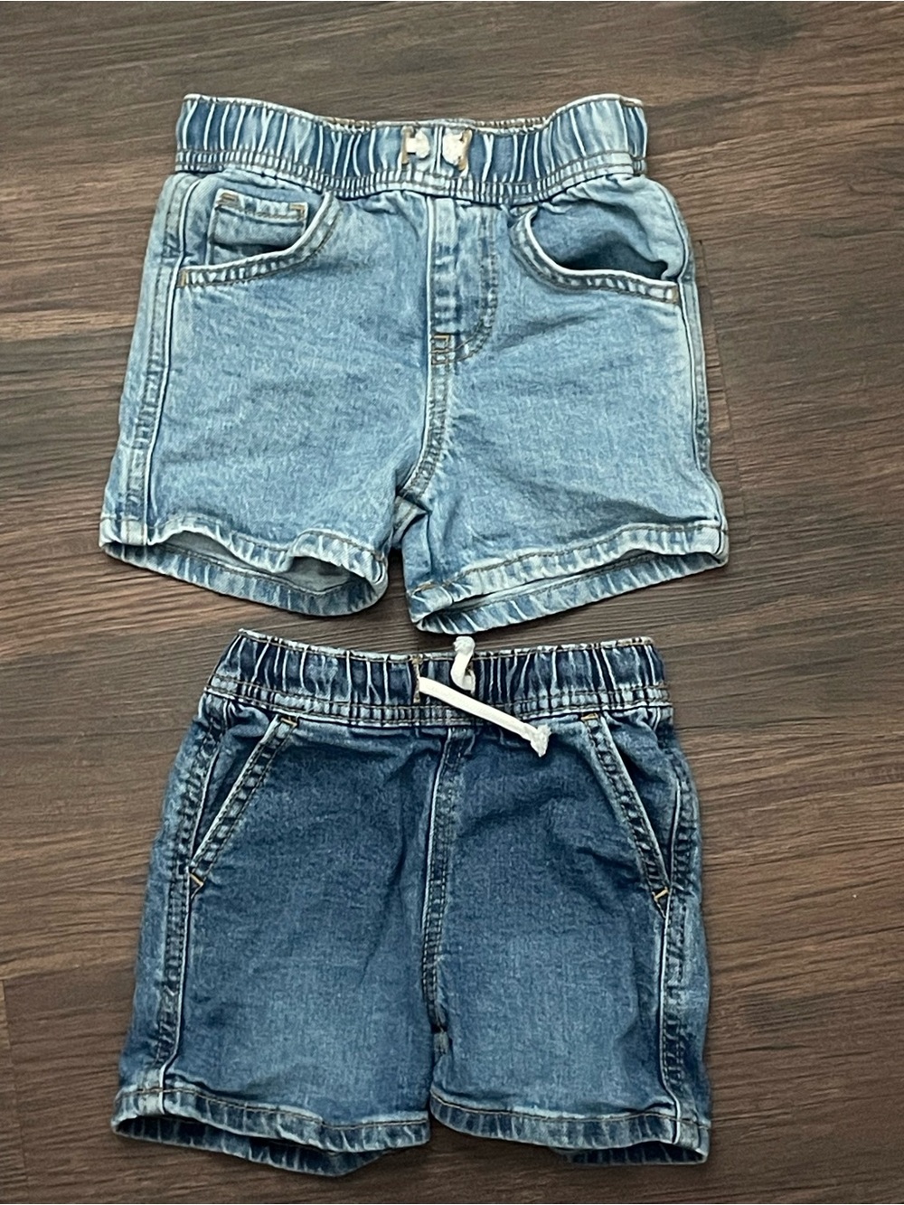 Cat & Jack 2-Pack Elastic-Waist Denim Shorts in Light Blue and Dark Blue